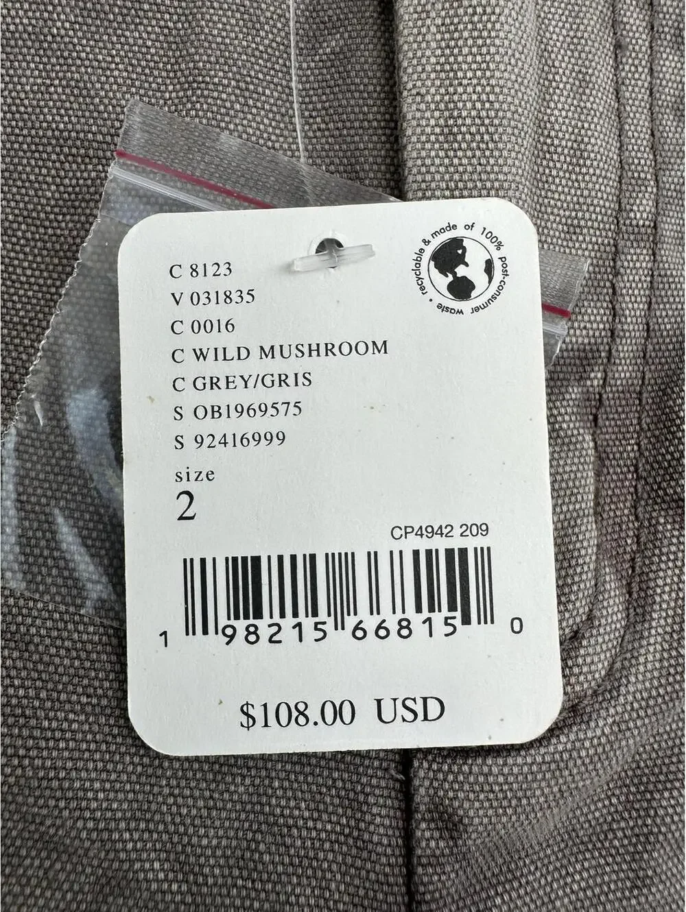 Free People Like That Tapered Capris Wild Mushroom Jorts NWT Size 2